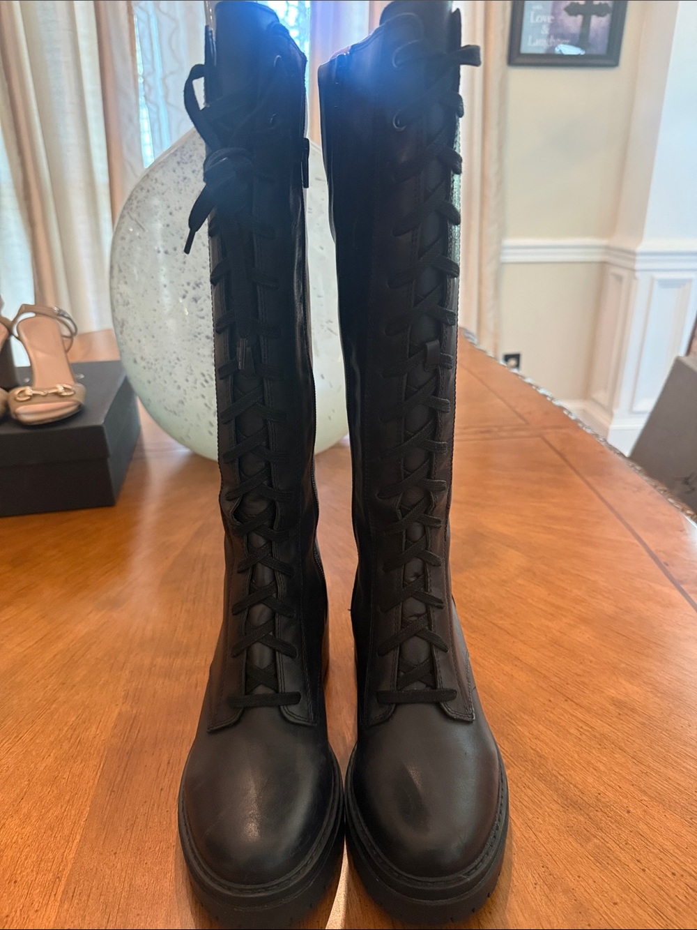 Naturalizer Women's Black Lace-Up Tall Boots